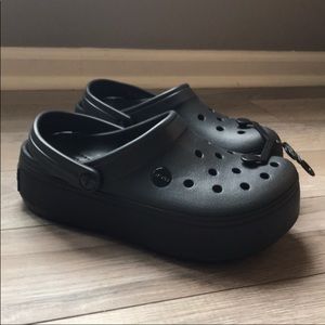 Black Platform Crocs